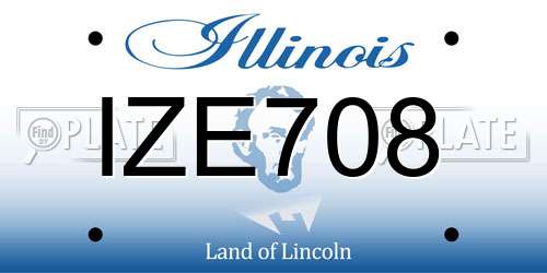IZE708 Illinois License Plate