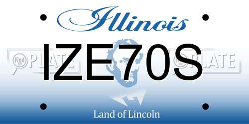 IZE70S Illinois License Plate