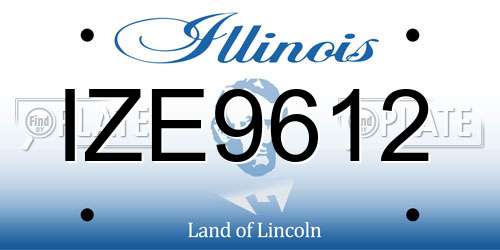 IZE9612 Illinois License Plate