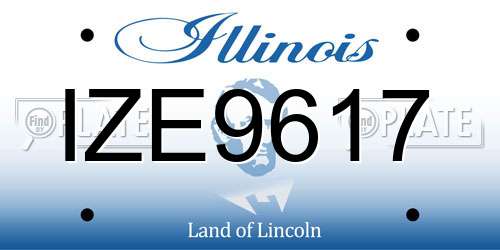 IZE9617 Illinois License Plate