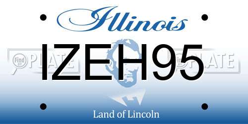 IZEH95 Illinois License Plate