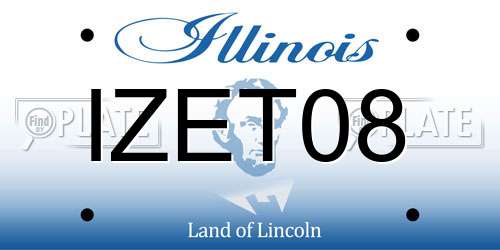 IZET08 Illinois License Plate
