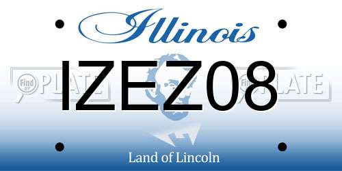 IZEZ08 Illinois License Plate