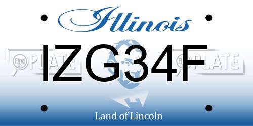 IZG34F Illinois License Plate