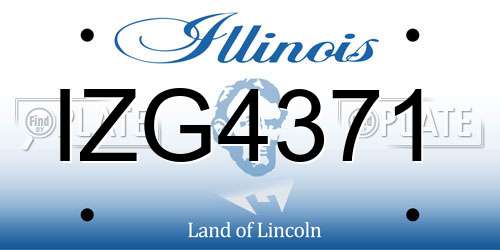 IZG4371 Illinois License Plate