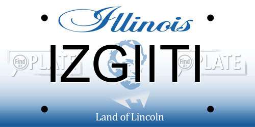 IZGIITI Illinois License Plate