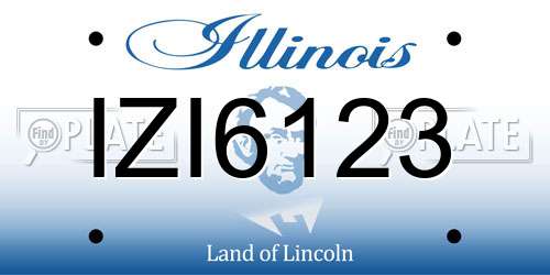 IZI6123 Illinois License Plate
