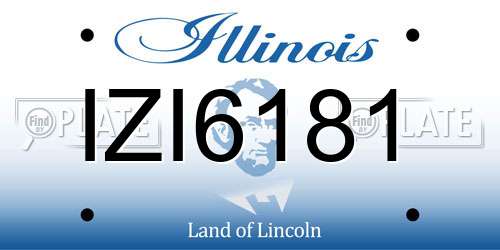 IZI6181 Illinois License Plate