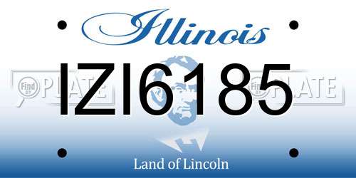 IZI6185 Illinois License Plate
