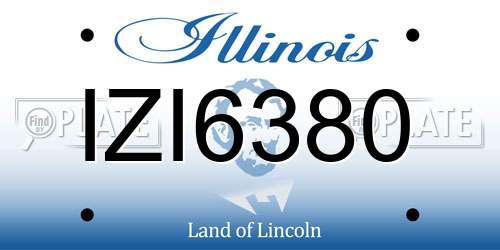 IZI6380 Illinois License Plate