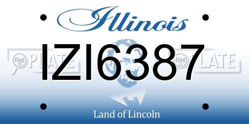 IZI6387 Illinois License Plate