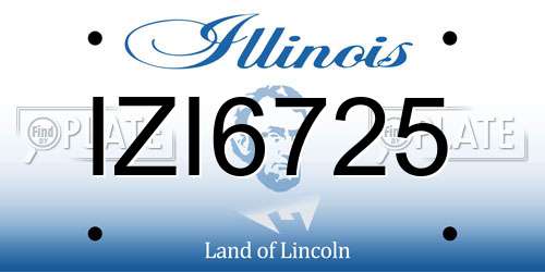 IZI6725 Illinois License Plate