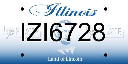 IZI6728 Illinois License Plate