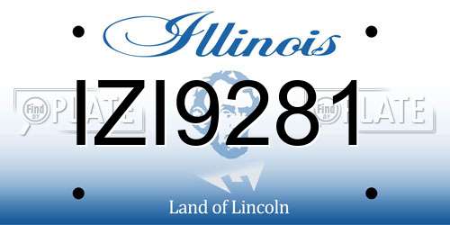 IZI9281 Illinois License Plate