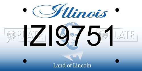 IZI9751 Illinois License Plate