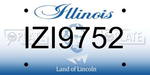 IZI9752 Illinois License Plate