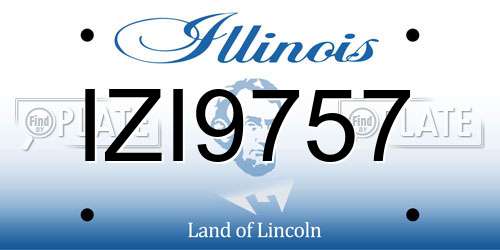 IZI9757 Illinois License Plate