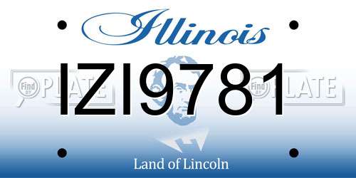 IZI9781 Illinois License Plate