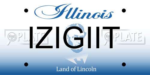 IZIGIIT Illinois License Plate