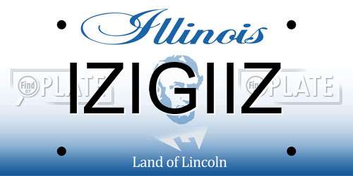 IZIGIIZ Illinois License Plate