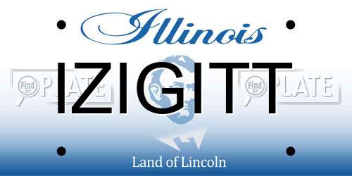 IZIGITT Illinois License Plate