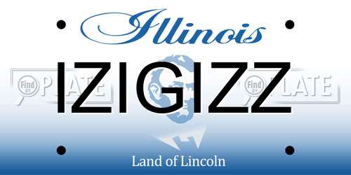 IZIGIZZ Illinois License Plate