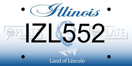 IZL552 Illinois License Plate