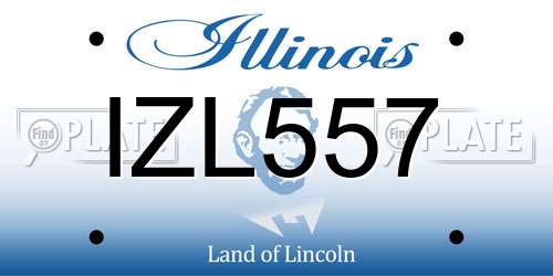 IZL557 Illinois License Plate