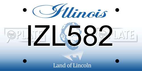 IZL582 Illinois License Plate