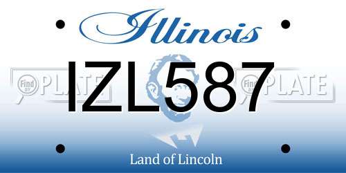 IZL587 Illinois License Plate