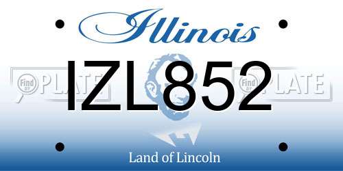 IZL852 Illinois License Plate