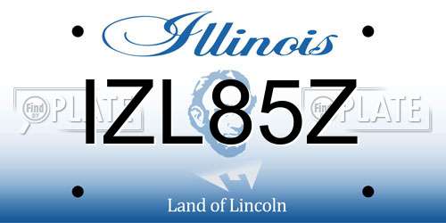 IZL85Z Illinois License Plate