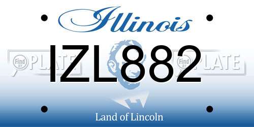 IZL882 Illinois License Plate