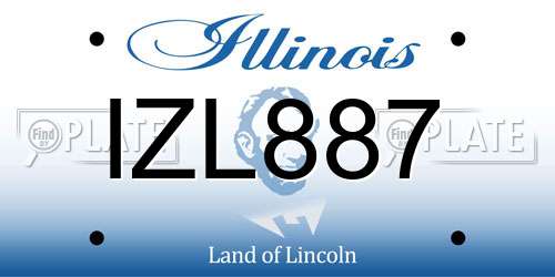 IZL887 Illinois License Plate