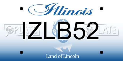 IZLB52 Illinois License Plate