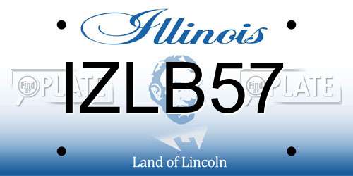 IZLB57 Illinois License Plate