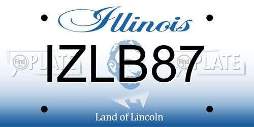 IZLB87 Illinois License Plate