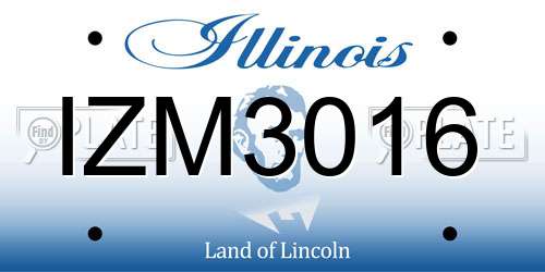 IZM3016 Illinois License Plate
