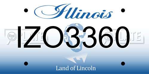 IZO3360 Illinois License Plate