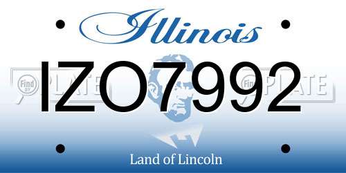 IZO7992 Illinois License Plate