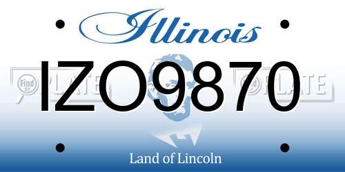 IZO9870 Illinois License Plate