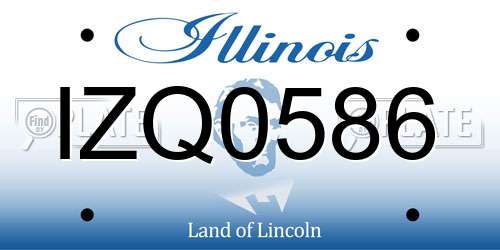 IZQ0586 Illinois License Plate