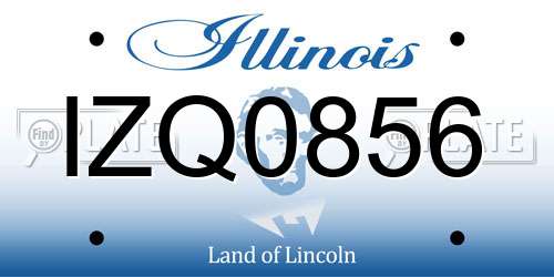 IZQ0856 Illinois License Plate