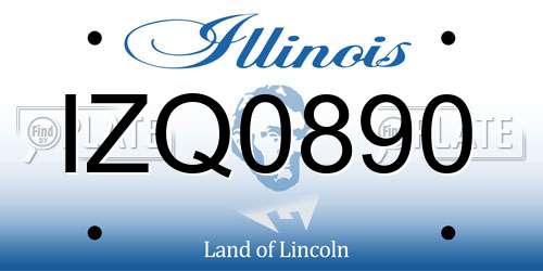 IZQ0890 Illinois License Plate