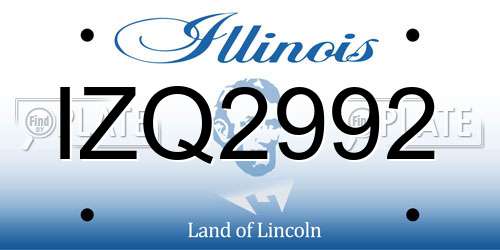 IZQ2992 Illinois License Plate
