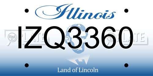 IZQ3360 Illinois License Plate