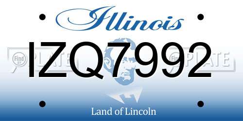 IZQ7992 Illinois License Plate