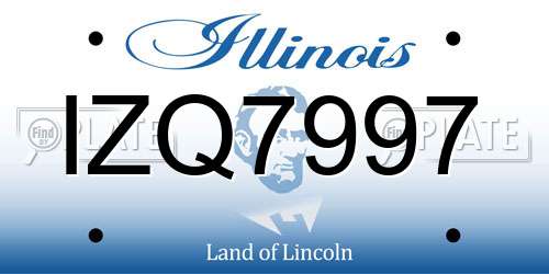 IZQ7997 Illinois License Plate