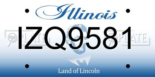 IZQ9581 Illinois License Plate