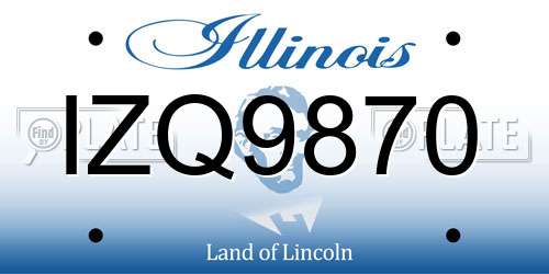 IZQ9870 Illinois License Plate